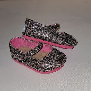 Tiny TOMS Mary Jane Style Glitter Sparkle Girls Dressy Shoes Size T4 4 Toddler